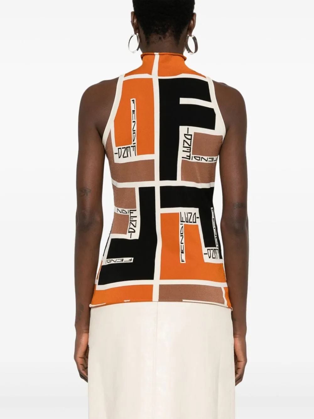 24SS Women's Orange Tunic Top by FENDI