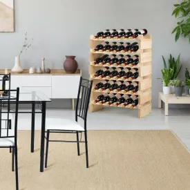 36 Bottles Stackable Wooden Wine Rack