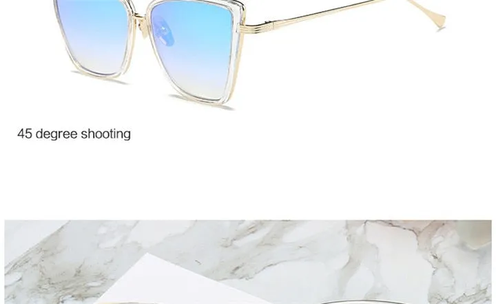 Alloy Cat Eye Sunglasses Women  Gradient Lens Sun Glasses