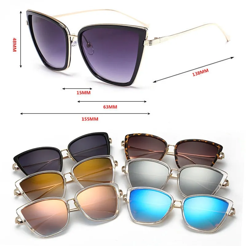 Alloy Cat Eye Sunglasses Women  Gradient Lens Sun Glasses