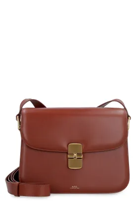 A.P.C. Smooth Leather Crossbody Handbag - Saddle Brown