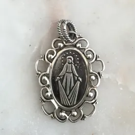 Arabesque Oval Miraculous Medal Pendant