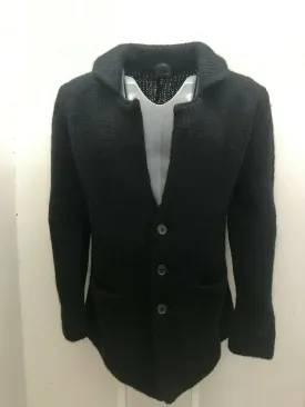 Black Mohair Button Cardigan