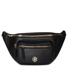 Black Textured Belt Bag