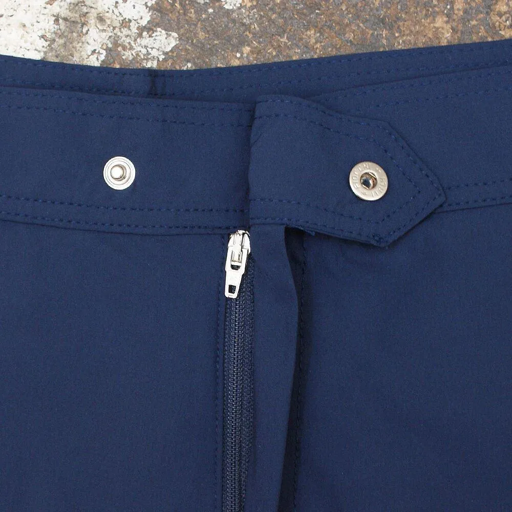 Blue Nylon Stretch Swim Shorts with Pocket