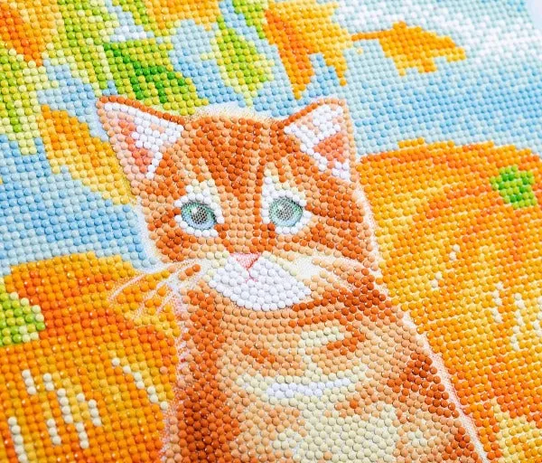 CAK-A179M: "Autumn Cat" 30x30cm Crystal Art Kit