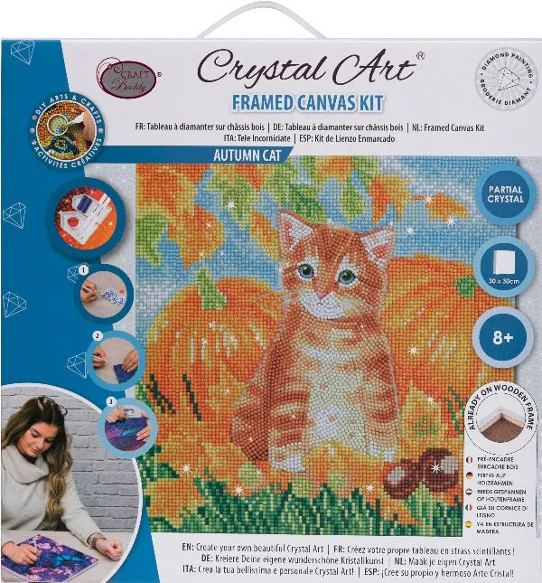 CAK-A179M: "Autumn Cat" 30x30cm Crystal Art Kit