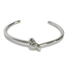 CELINE Bangle 46P466BRA.36SI brass Silver Knot Extra Thin Bracelet Women C2(M)  Used