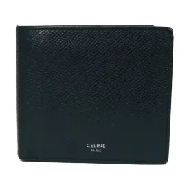 CELINE Bifold Wallet 10B653BEN.07OC Grained calfskin (embossed) Navy blue New logo Bifold wallet mens Used