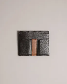 Evet Striped Card Holder Brn-Choc