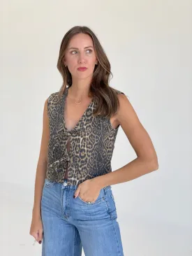 Kennedy Leopard Tie Top