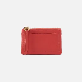 Lumen Card Case In Pebbled Leather - Red Clay