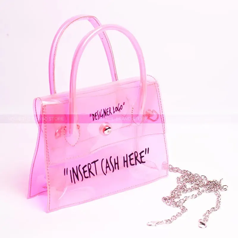 Transparent bags with long chain 03